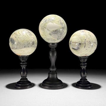 PAS DE PRIX DE RÉSERVE - Magnifique ensemble de 3 Onyx, Antiek en Kunst