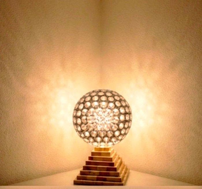 Tafellamp - ruimtevaarttijdperk - Aluminium, Metaal, Hout -, Antiquités & Art, Art | Objets design