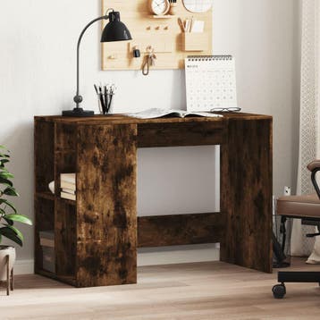 vidaXL Bureau 102x50x75 cm bewerkt hout gerookt eikenkleurig, Huis en Inrichting, Verzenden, Nieuw