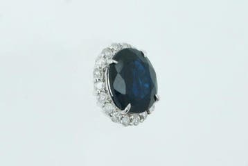 Zonder minimumprijs - Hanger Platina - 1.75ct. tw. Saffier -