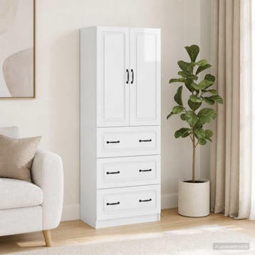vidaXL Kast Set 2 st 66 x 34,5 x 87 cm Bewerkt hout, Verzenden, Nieuw