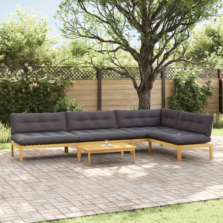 vidaXL 5 Stuk Tuinpallet Sofa Eenheden Massief Acacia Hout, Tuin en Terras, Tuinsets en Loungesets, Nieuw, Verzenden