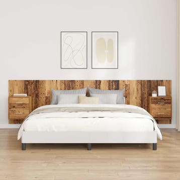 vidaXL Hoofdeinde Met Kast 3 st Oud Hout Bewerkt hout, Verzenden, Nieuw