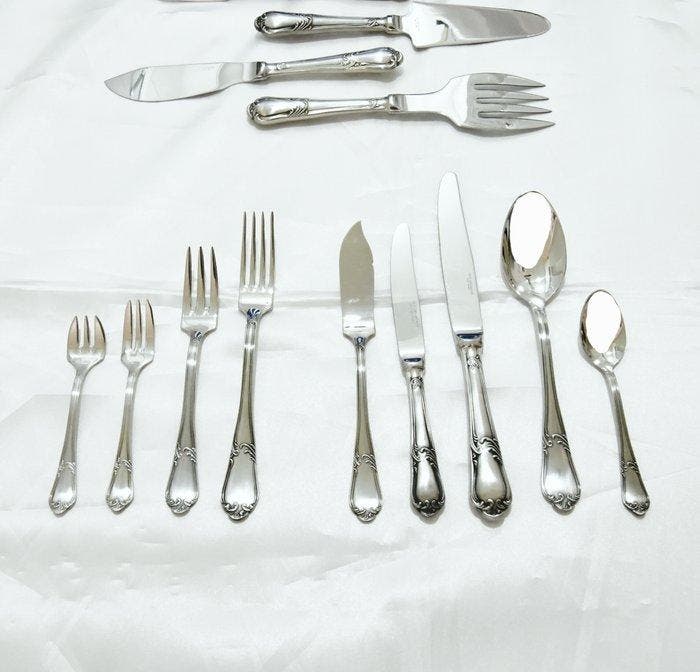 Guy Degrenne - Bestekset (118) - Lodewijk XV - Roestvrij, Antiquités & Art, Antiquités | Meubles | Tables