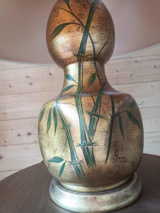 Ghinza - Lampe de table - Céramique, Or - Ghinza – Grande, Antiek en Kunst, Antiek | Verlichting