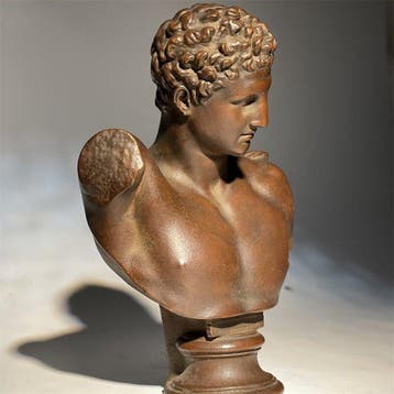 sculptuur, Hermes — Cold Ceramic Bust, Greek Messenger God
