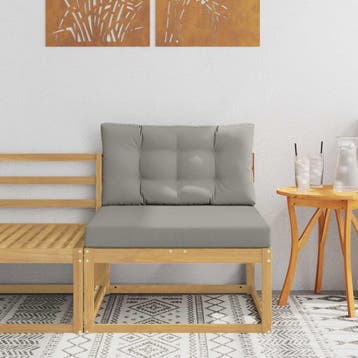 vidaXL Buiten Midden Sofa Polyester Wit, Verzenden, Nieuw