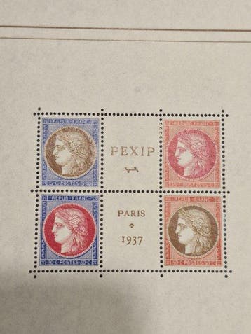 Frankrijk 1937 - Frankrijk Blok 3 internationale, Gestempeld