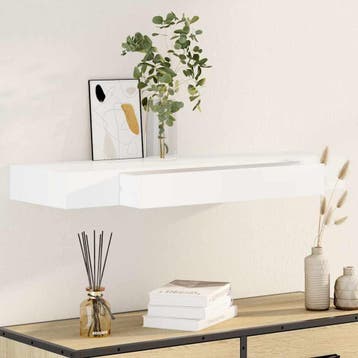 vidaXL Wandschap met lade zwevend MDF wit, Verzenden, Nieuw