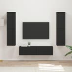 vidaXL Tv-meubelset 6 pcs Zwart Bewerkt hout, Huis en Inrichting, Verzenden, Nieuw