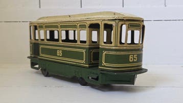 Onbekend - Blikken speelgoed - Old tin toy tram trolley
