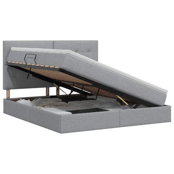vidaXL Opslag bed met matras met opslag Lichtgrijs 140 x 190, Verzenden