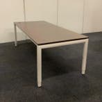 drentea bureau 200x90 cm, in hoogte verstelbaar, Wit - bruin, In hoogte verstelbaar, Gebruikt