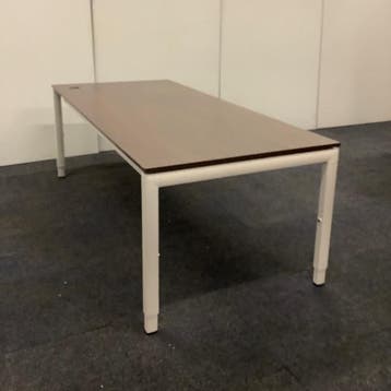 drentea bureau 200x90 cm, in hoogte verstelbaar, Wit - bruin, In hoogte verstelbaar, Gebruikt