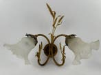 Wandlamp (2) - Messing, Glas - Tarwebundellampen