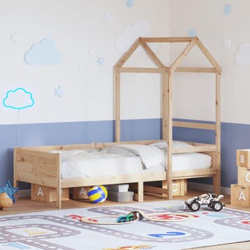 vidaXL Slaapbank met huisje 80x200 cm massief grenenhout, Huis en Inrichting, Verzenden, Nieuw