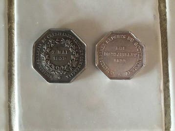 Frankrijk. Lot de 2 jetons en argent, 1831/1859 (Zonder