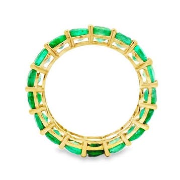 Bague - 14 carats Or jaune - 4.24ct. tw. Émeraude, Bijoux, Sacs & Beauté