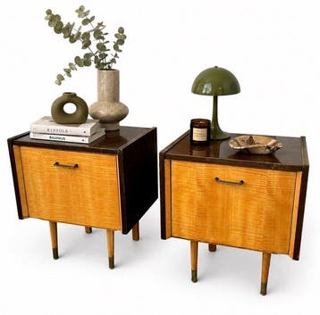 Kast - Hout - Twee Mid century kastjes