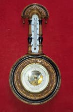 j.jaggli Aneroid barometer - Hout, Aardewerk - barometer +