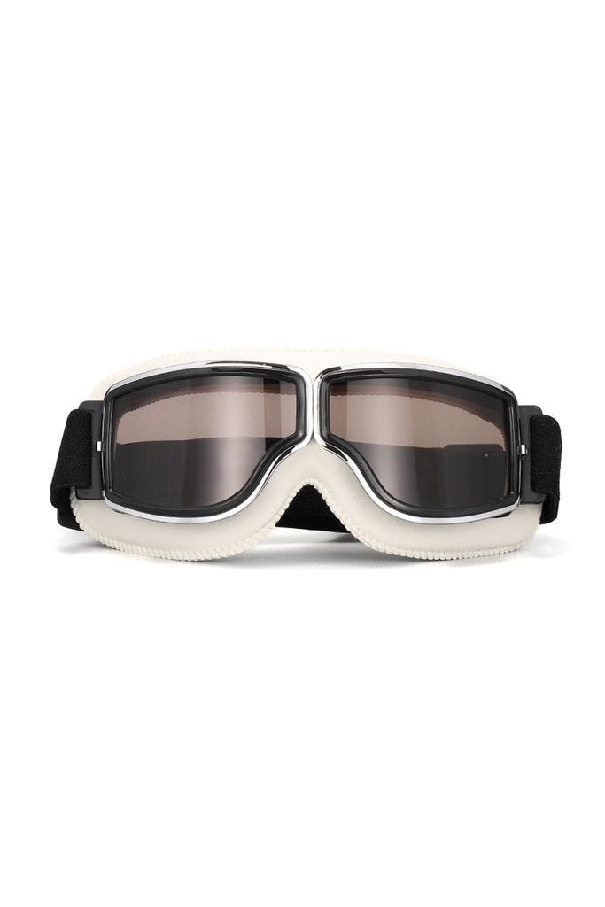 Goggles Motorbril Skibril Bril Wit Montuur Gele Glazen Leath, Kleding | Heren, Carnavalskleding en Feestkleding, Nieuw, Ophalen of Verzenden