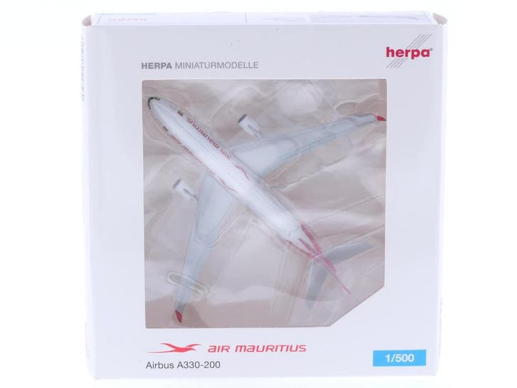 Schaal 1:500 Herpa 517560 Air Mauritius Airbus A330-200 R..., Hobby en Vrije tijd, Modelbouw | Vliegtuigen en Helikopters, Zo goed als nieuw
