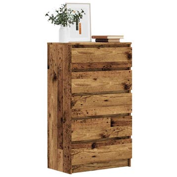 vidaXL Ladekast 60x36x103 cm bewerkt hout oud houtkleurig, Huis en Inrichting, Verzenden, Nieuw