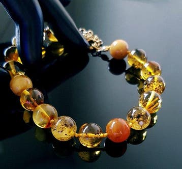 Amber Baltische Barnsteen Armband – Ronde Kralen- 7 g