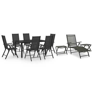 vidaXL 10-delige Loungeset zwart en antracietkleurig, Verzenden, Loungeset