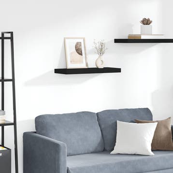 vidaXL Wandschap zwevend 60x23,5x3,8 cm MDF zwart, Verzenden, Nieuw
