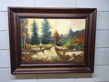 W Enneking ( Range )1933 - Boslandschap met twee Fazanten, Antiek en Kunst