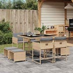 vidaXL 9-delige Tuinset met kussens poly rattan gemengd, Verzenden, Nieuw, Tuinset