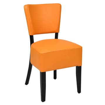 Stoel | TARA | Kunstleer/Hout | Orange | Wengé Frame |, Verzenden