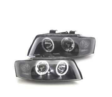 PHARES POUR AUDI A4 B6 00-04 ANGEL EYES CCFL FOND NOIR, Verzenden