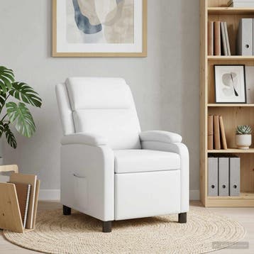 vidaXL Recliner Wit Kunstleer, Verzenden, Nieuw