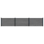 vidaXL Hekpaneel 3 pcs WPC en Aluminium Grijs, Verzenden, Nieuw