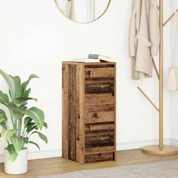 vidaXL Dressoir 29,5x34x76 cm bewerkt hout oud houtkleurig, Huis en Inrichting, Kasten | Dressoirs, Verzenden, Nieuw