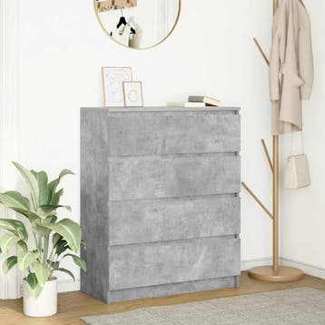 vidaXL Dressoir 80x35x99 cm spaanplaat betongrijs, Verzenden, Nieuw