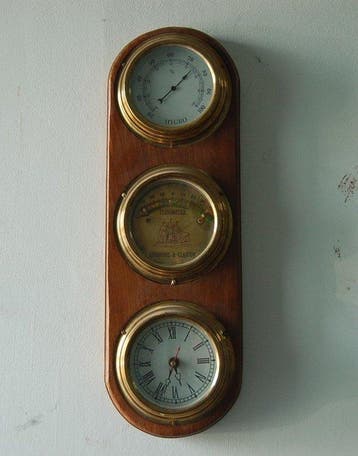 Wandklok - Hout, Messing - 1970-1980, Antiek en Kunst