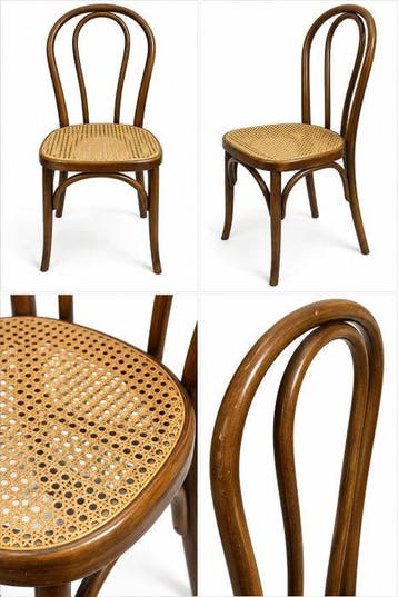 Stoel (4) - Nr. 14 Stoel - Hout, Rattan - Stoelen in