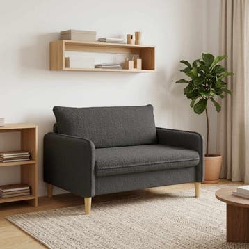 vidaXL XXL-fauteuil Donkergrijs Bouclé, Verzenden