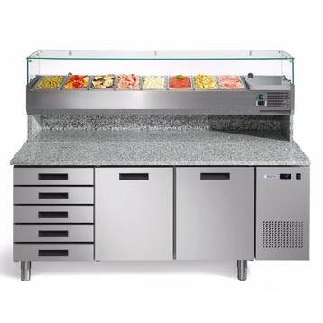 Pizzawerkbank + Opzetkoelvitrine | FRESH PIZZA | 580L | 2, Zakelijke goederen, Verzenden, Nieuw in verpakking