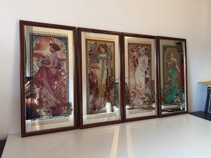 Alphons Mucha (1860-1939) (after) - The four seasons -, Antiek en Kunst, Antiek | Overige Antiek