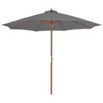 vidaXL Parasol met houten paal 300 cm antraciet, Verzenden
