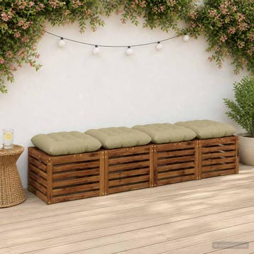 vidaXL Zitkussens VIANEN 4 st 100% Polyester Lichtgroen, Maison & Meubles, Accessoires pour la Maison | Coussins, Verzenden