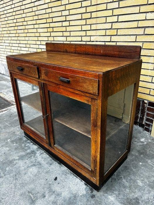 Vitrine - Chêne - Vitrine Art déco, Antiek en Kunst, Kunst | Designobjecten