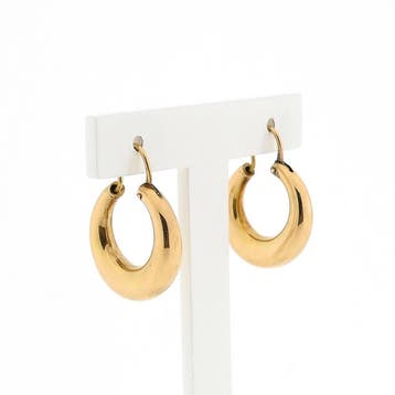 Gouden oorringen Ø 18,9 (Oorbellen), Handtassen en Accessoires, Ophalen of Verzenden, Gebruikt, Goud, Goud