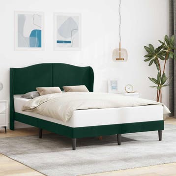 vidaXL Bedframe met hoofdeinde Donkergroen 140 x 200 cm, Huis en Inrichting, Slaapkamer | Bedden, Verzenden, Nieuw