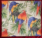 300x280cm! Bohemisch stof met prachtige XXL papegaaien -