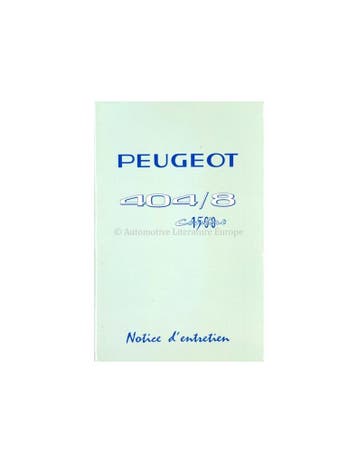 1967 PEUGEOT 404/8 1500 CONFORT INSTRUCTIEBOEKJE FRANS, Ophalen of Verzenden